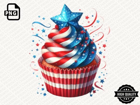 Download 4th of July Patriotic Cupcake PNG - Premium Resources