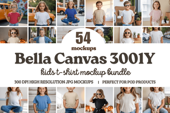 Download Bella Canvas 3001Y Kids Mockup Bundle - Premium Resources