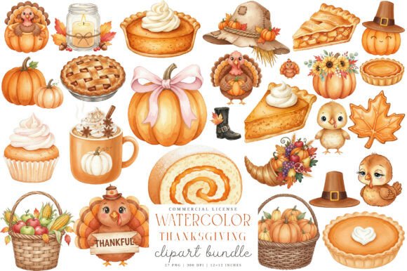 Download Watercolor Thanksgiving Clipart, Turkey - Thanksgiving clipart Collection