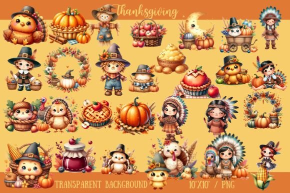 Download Adorable Thanksgiving Clipart Bundle - Thanksgiving clipart Collection