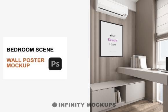 Download Bedroom Wall Poster Mockup - Bedroom wall Collection