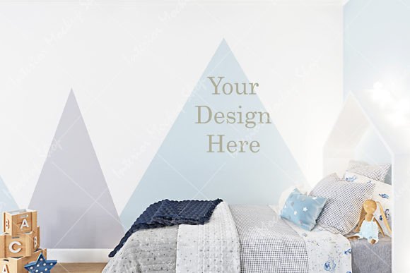 Download Blank Wall Kids Room Mockup - 775 - Room mockup Collection