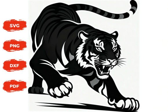 Download Black Tiger SVG Fierce Animal Art - Fierce animal Collection