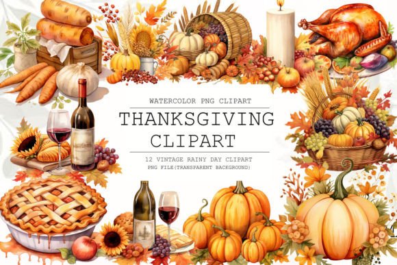 Download Thanksgiving Clipart Bundle Fall PNG - Thanksgiving clipart Collection