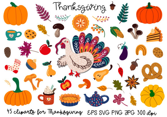 Download Thanksgiving Clipart Bundle - Thanksgiving clipart Collection